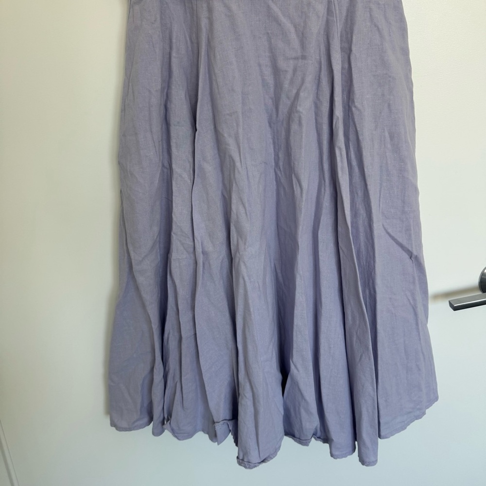 Size 8 Gal Meets Glam Caroline Linen Blend Fit & Flare Light Purple Midi Dress - Picture 16 of 16